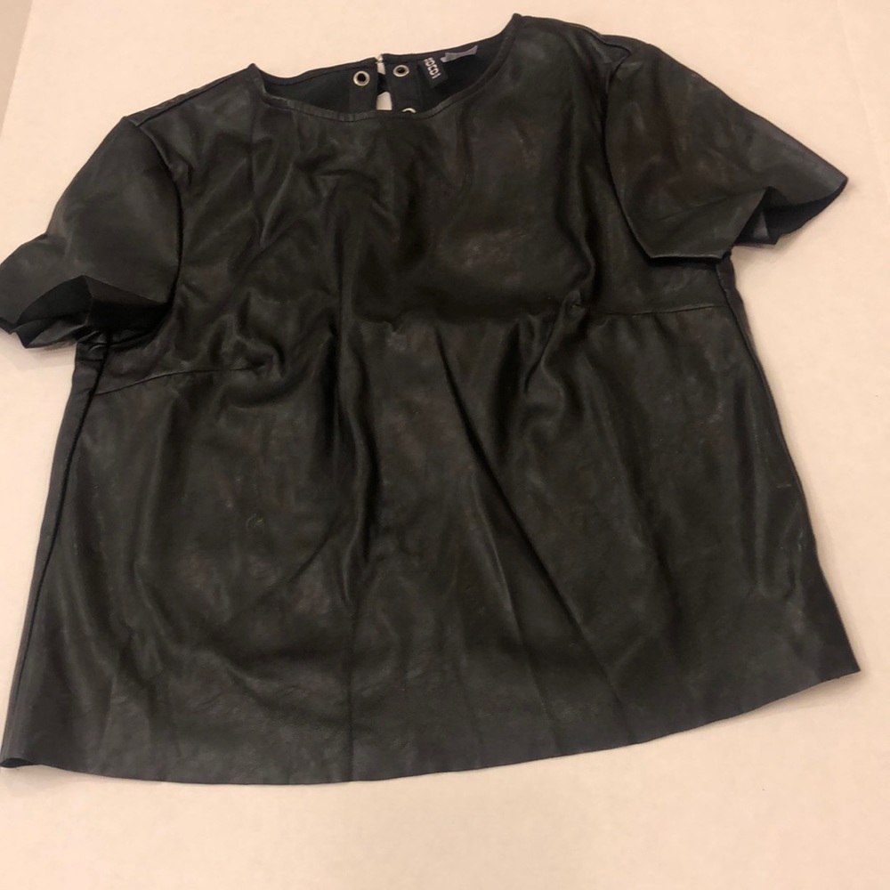 Divided h&m Faux Leather Lace Up Top
